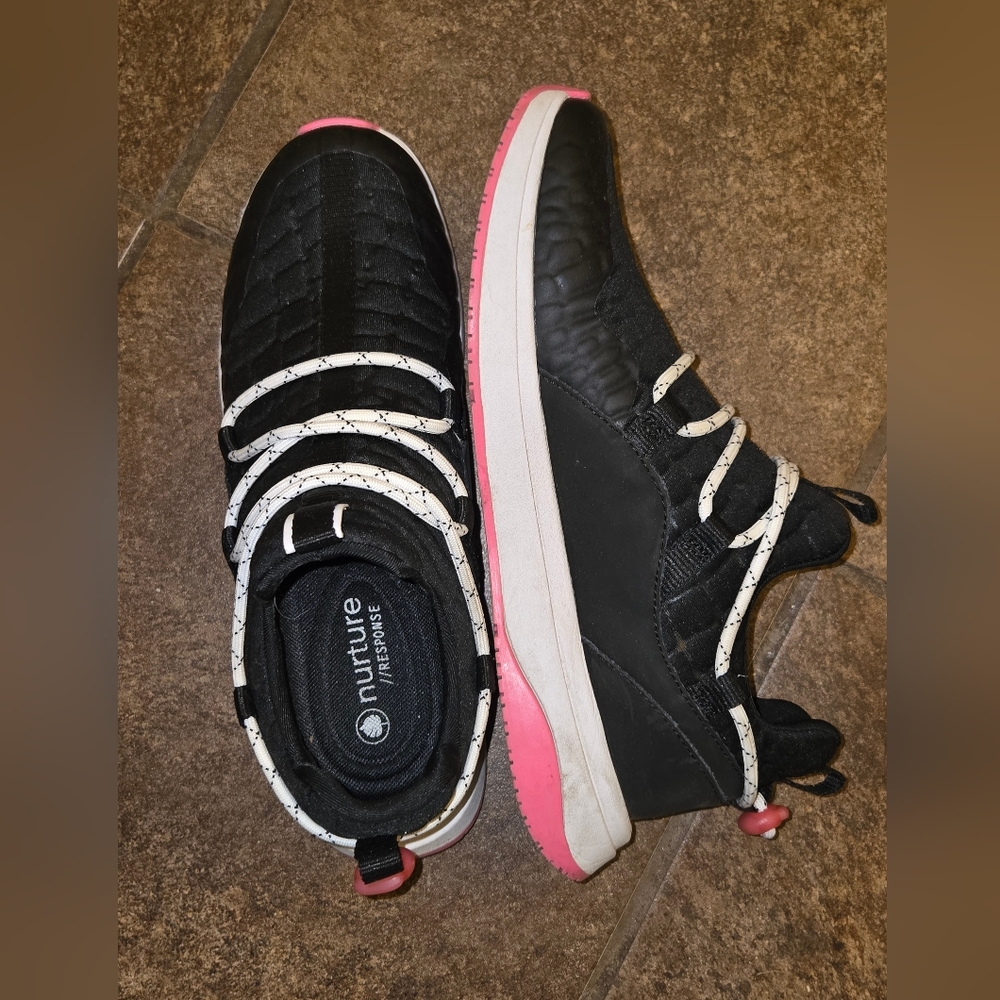 Black and Pink Nurture Sneakers